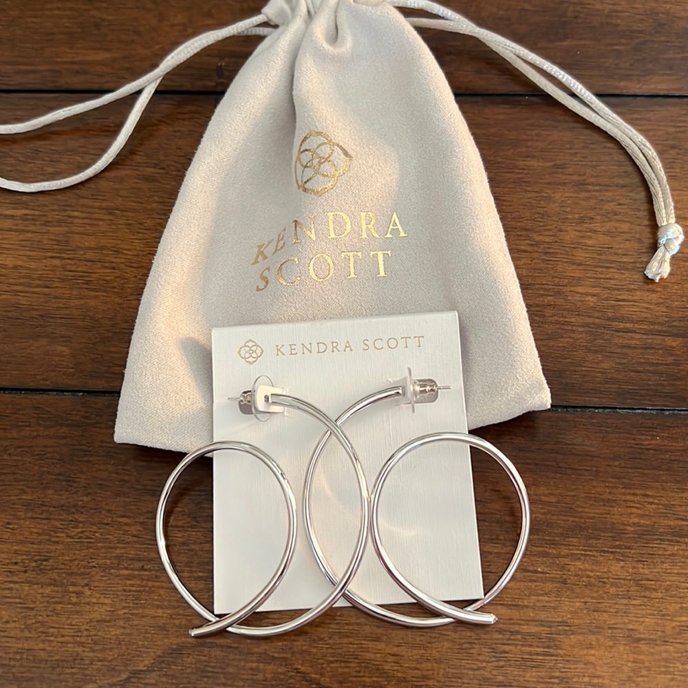 New Kendra Scott Myles Hoop Earrings- RHOD METAL
